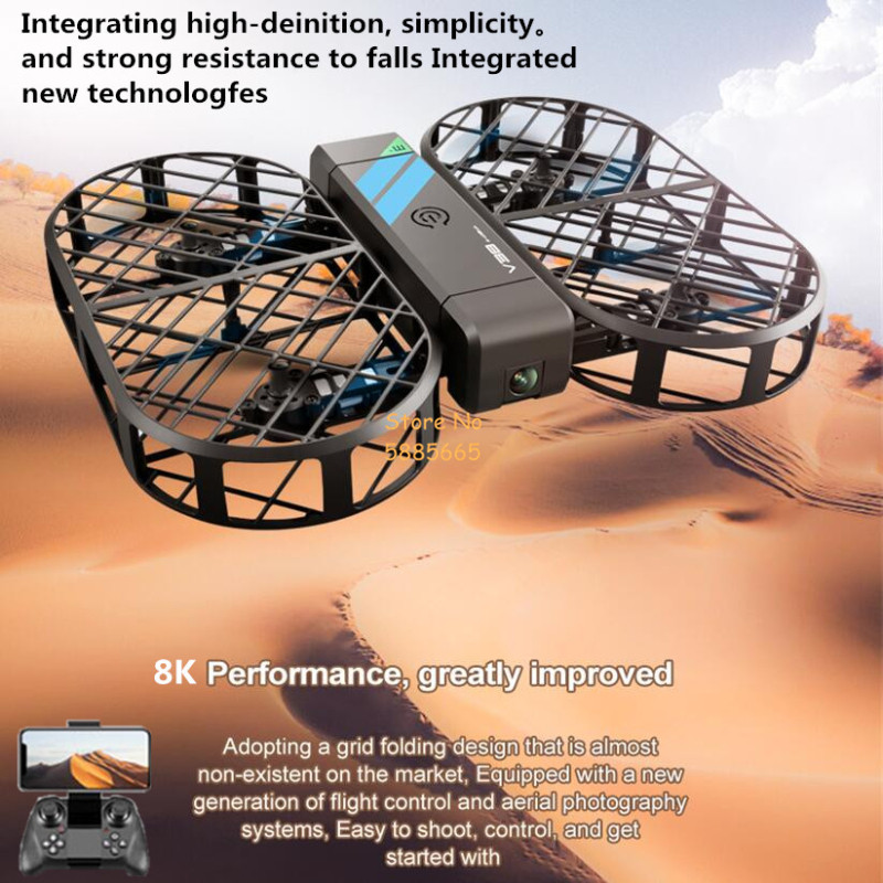 Drone Rc Ufo - 8K HD Camera 360° Protection Optical