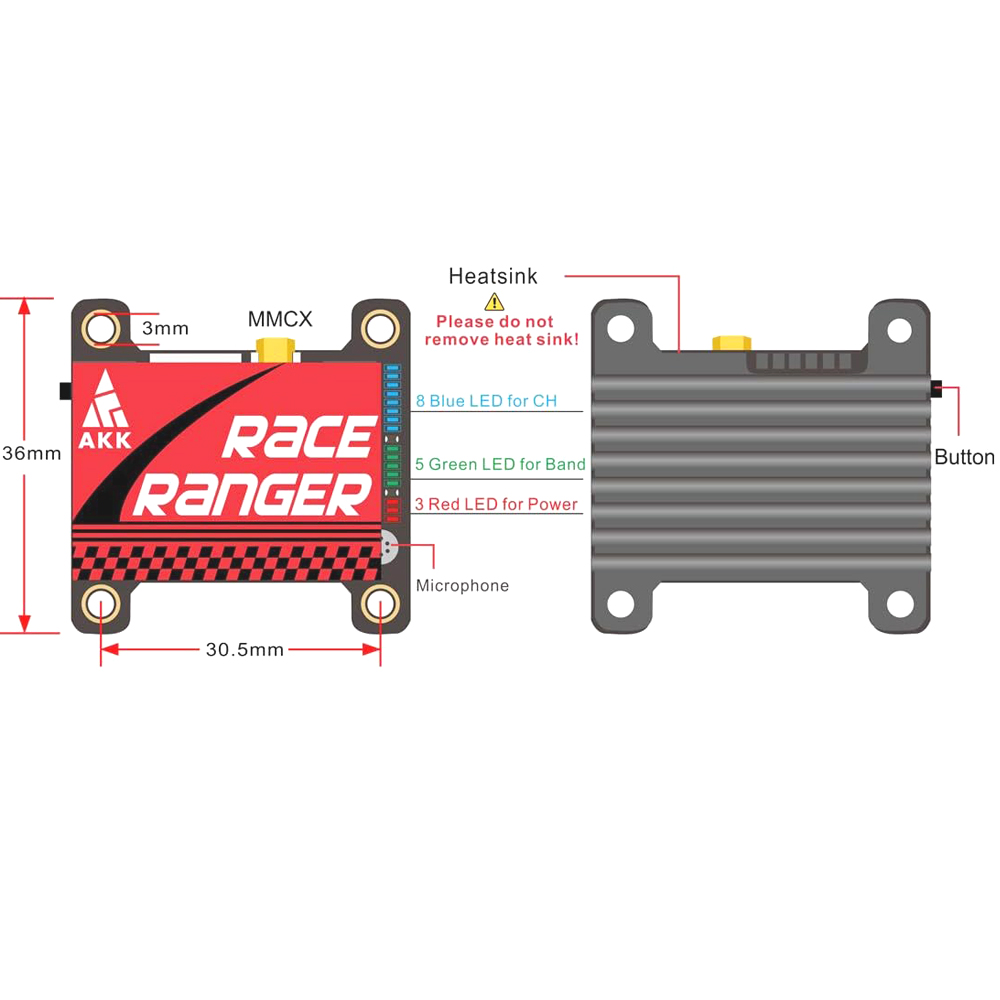 AKK 5.8G Long Range VTX FPV Tr - đánh giá và giá Drone Rc Holder