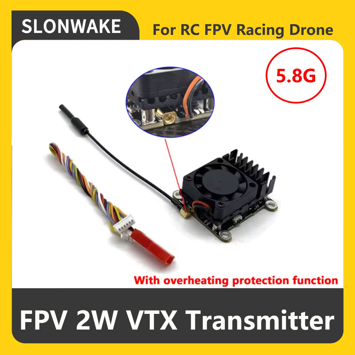 SLONWAKE 5.8G 2000mW FPV VTX T - đánh giá và giá Drone Rc Remote Control