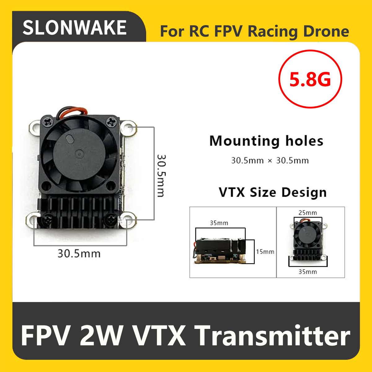 SLONWAKE 5.8G 2000mW FPV VTX T - đánh giá và giá Drone Rc Remote Control
