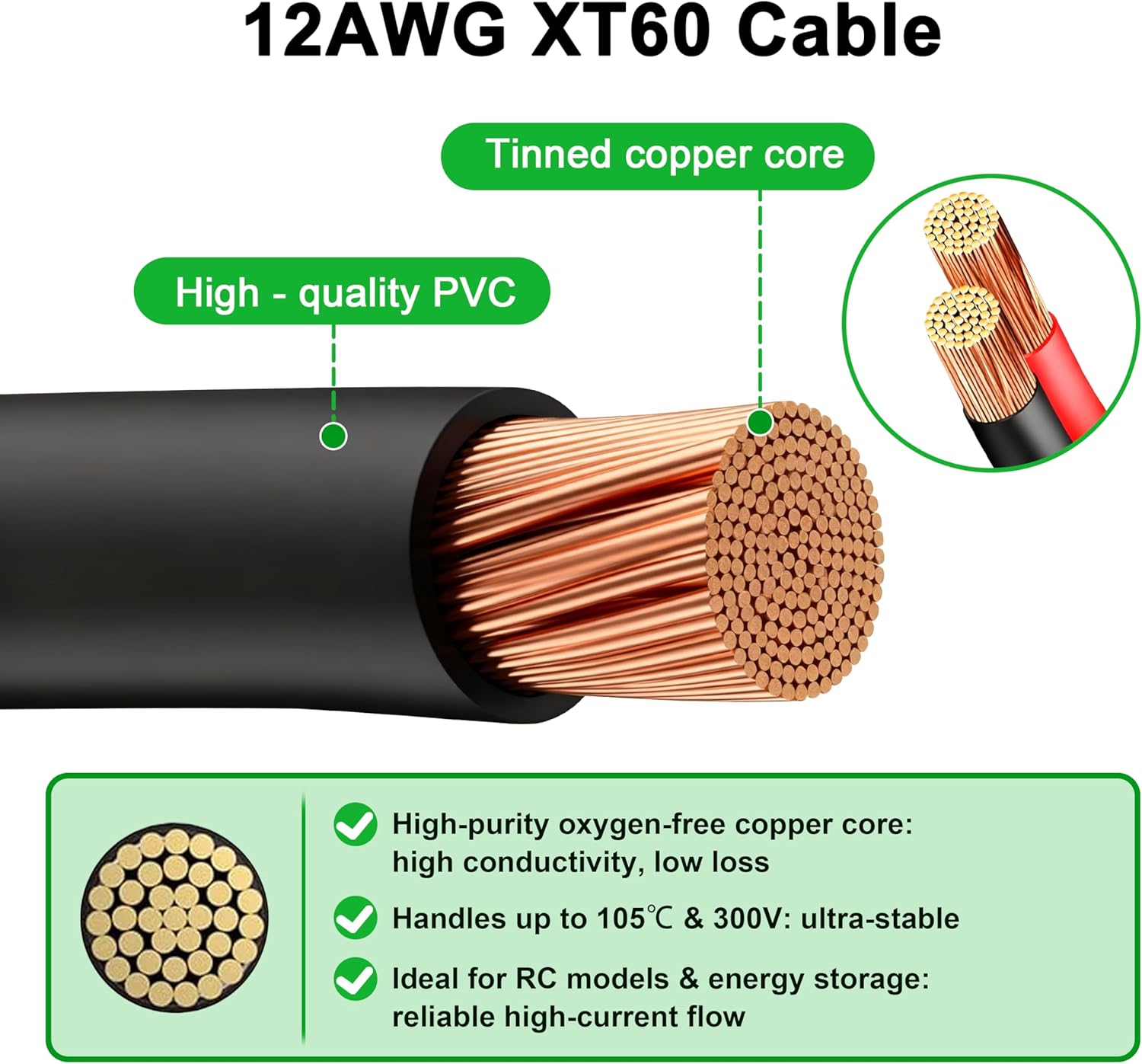 JMUYTOP 3FT 12AWG XT60 Panel M - đánh giá và giá Drone Rc Holder