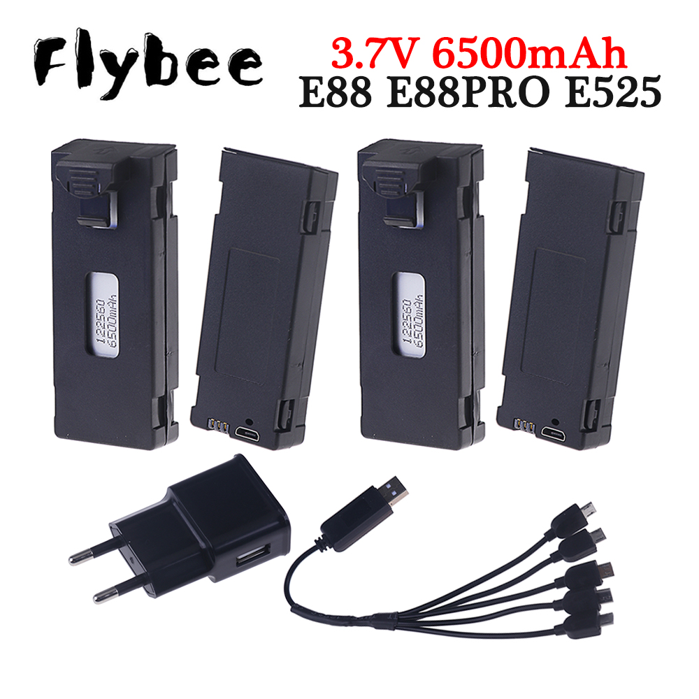 Rechargeable 3.7V 6500mAh Batt - đánh giá và giá Drone E88 Rc Quadcopter